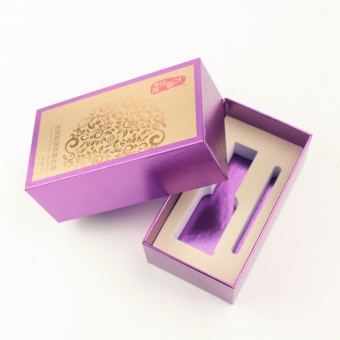 purple coloured cosmetic rectangle gift boxes with lids