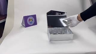 Contenitore di regalo magnetico della carta d'argento metallizzato stampato personalizzato con inserto in plastica